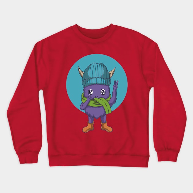 Peace cute monster Crewneck Sweatshirt by Mako Design 